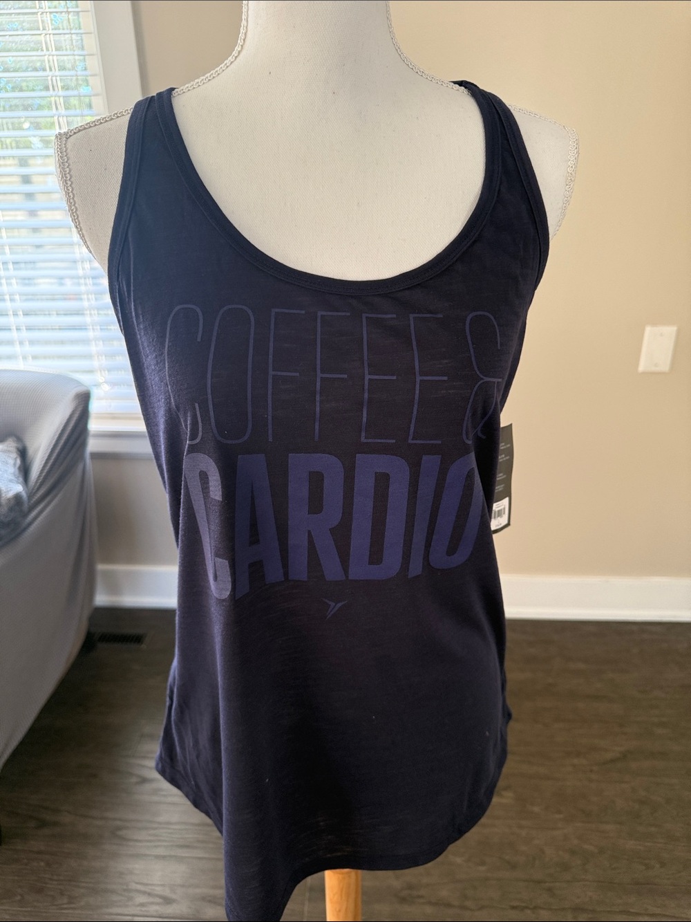 Old Navy Navy Graphic 'Coffee & Cardio' Tank Top